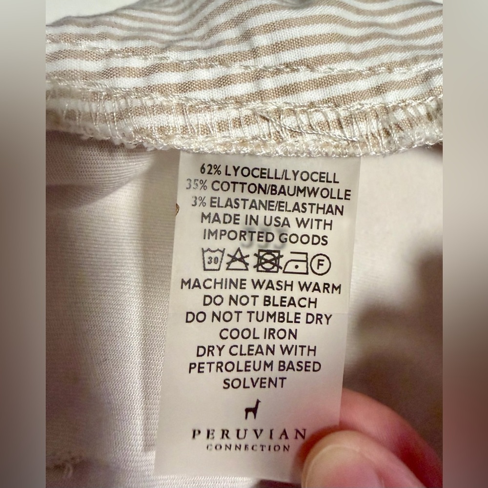 Peruvian Connection Cream Relaxed Straight Leg Trouser Pants Women’s Size 4 - Picture 8 of 8
